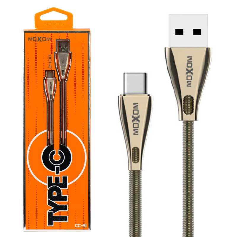 کابل تبدیل USB به Type-C موکسوم مدل CC-31 تمام فلزی طول 1 متر