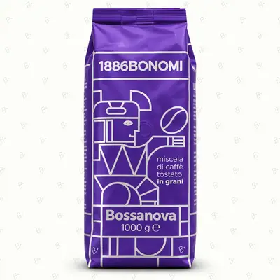دانه قهوه ۱۸۸۶ بونومی بوسانوا 1886 Bonomi Bossanova صددرصد روبوستا ۱ کیلوگرم