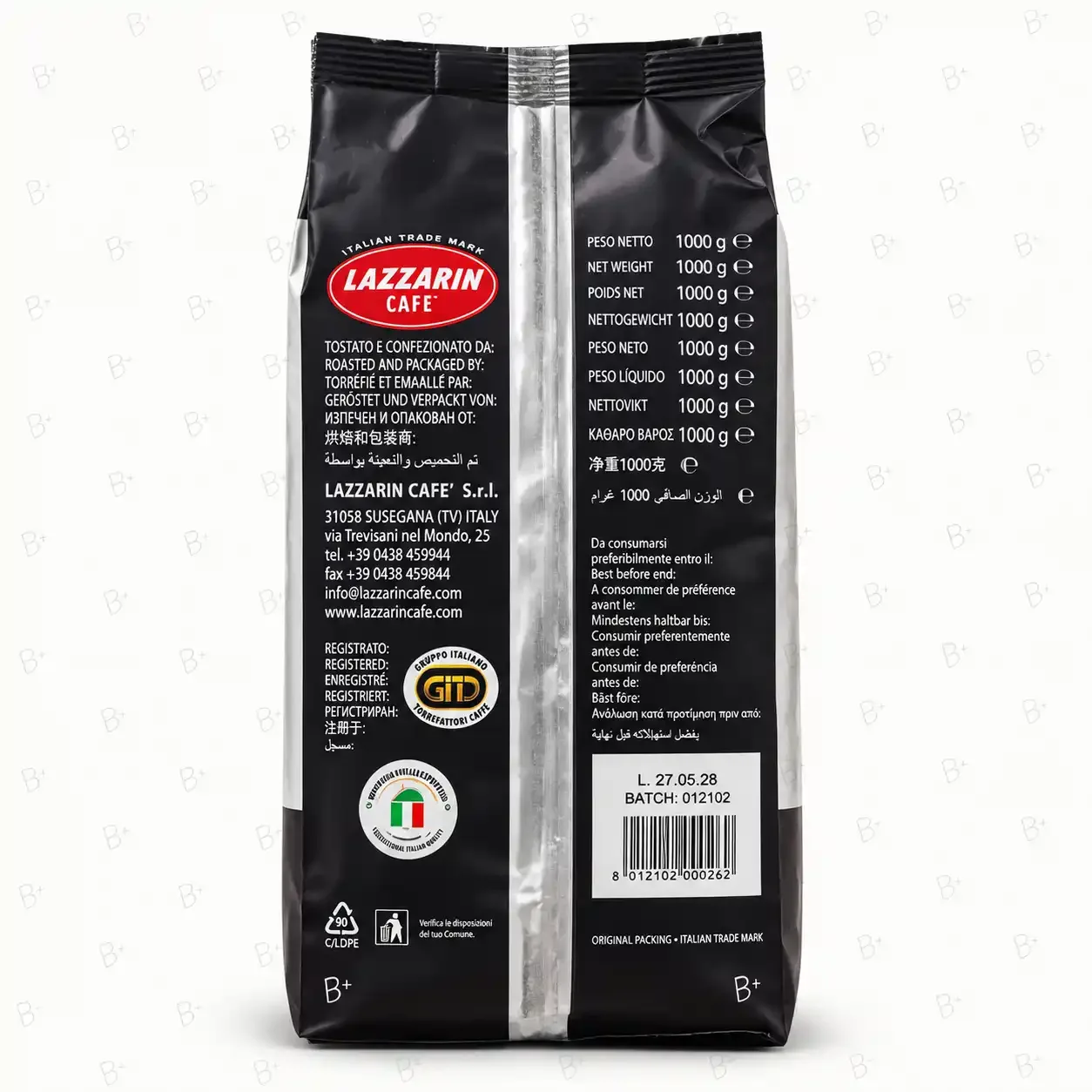 دانه قهوه لازارین گرانده اسپرسو Lazzarin Grande Espresso ۱ کیلوگرم