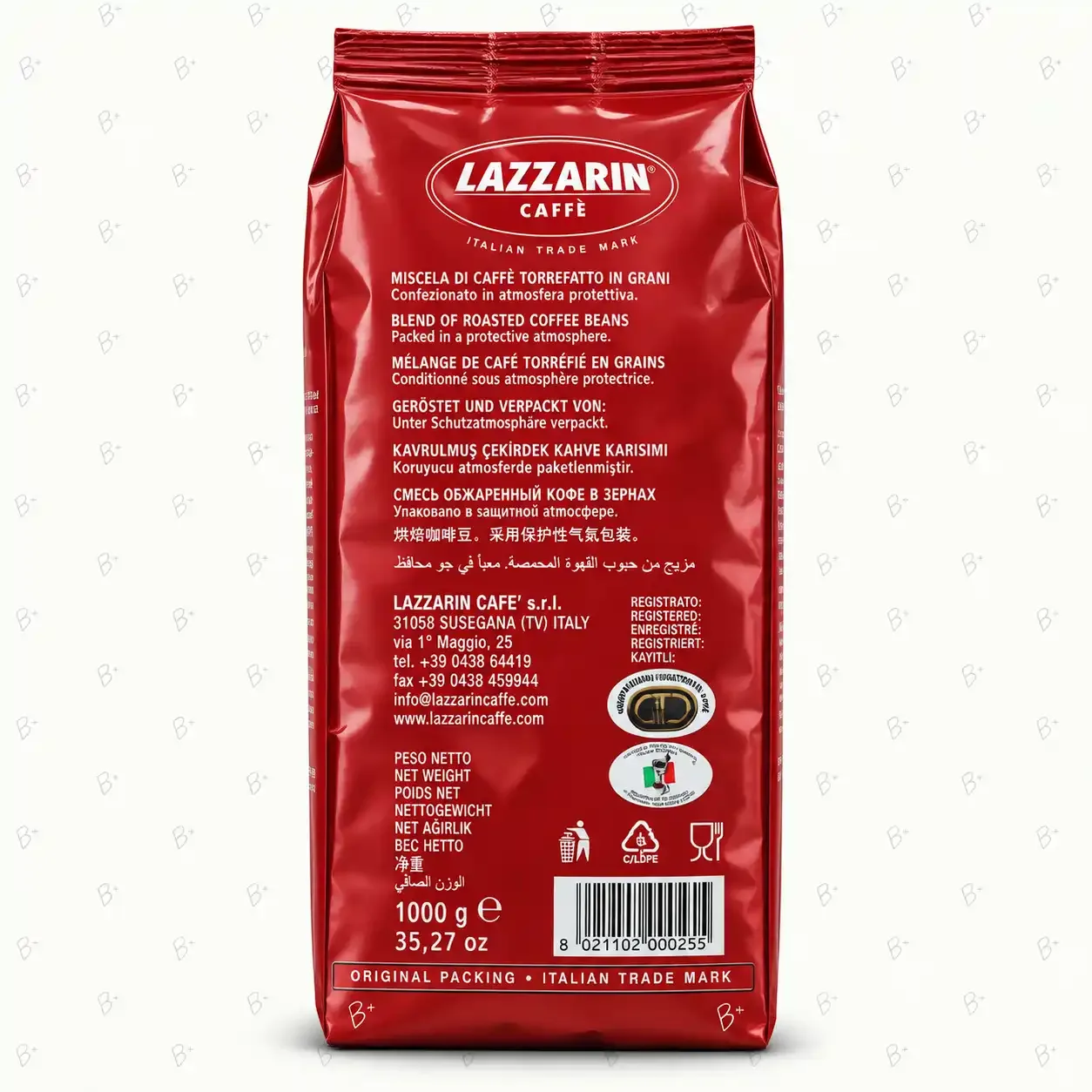 دانه قهوه لازارین گوستو فورته Lazzarin Gusto Forte ۱ کیلوگرم