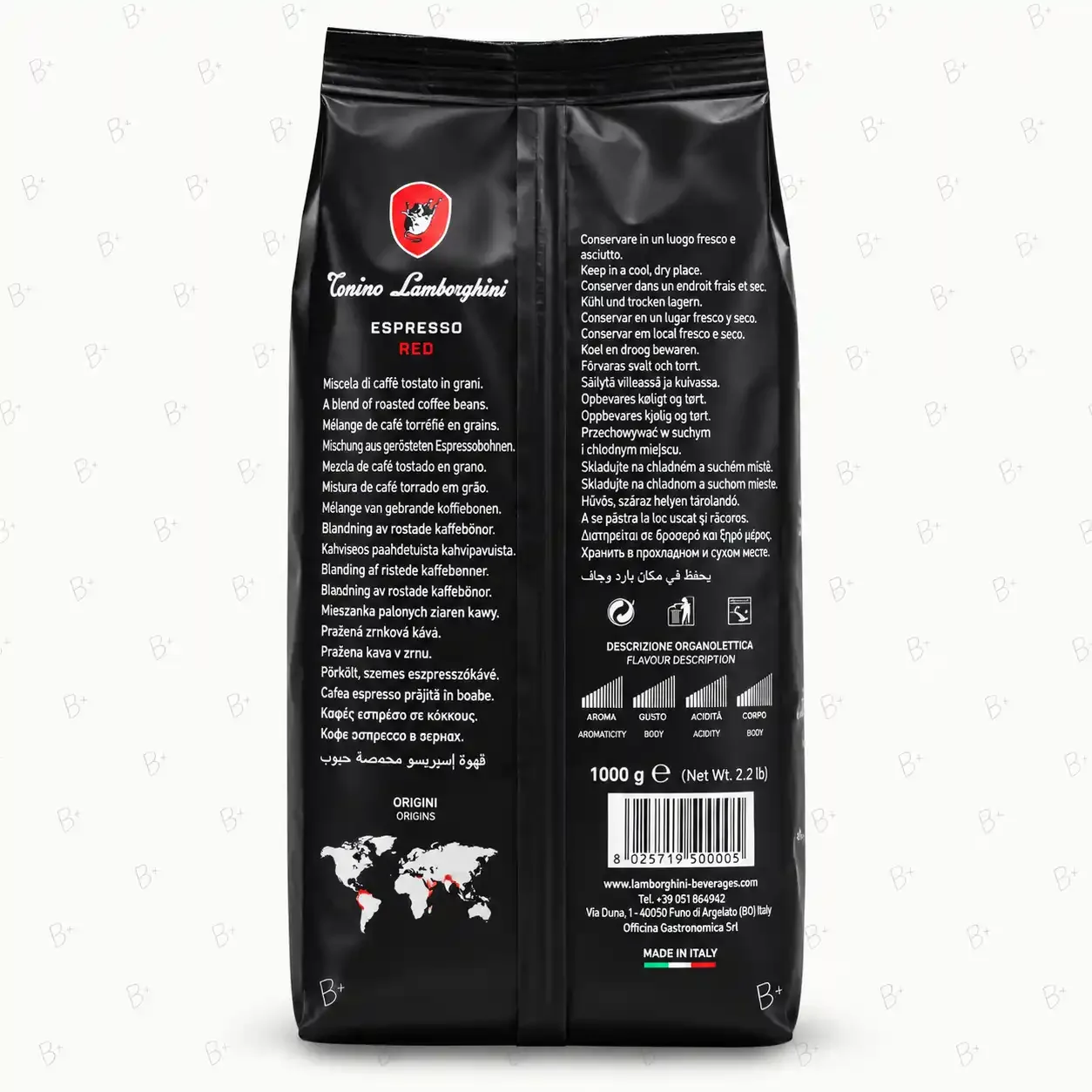 دانه قهوه تونینو لامبورگینی رد بلند Tonino Lamborghini Red Blend ۱ کیلوگرم